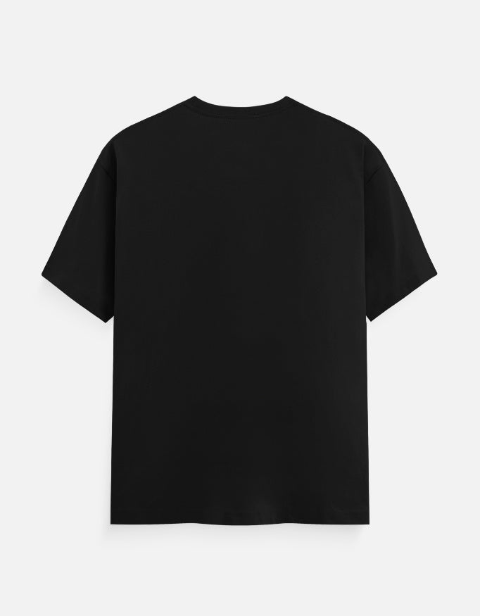 Men’s black classic cotton tee back product view