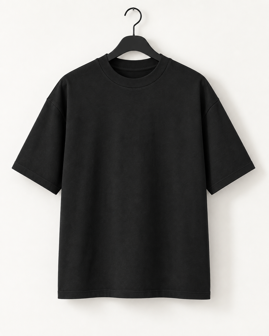 Black heavyweight oversized tee product view