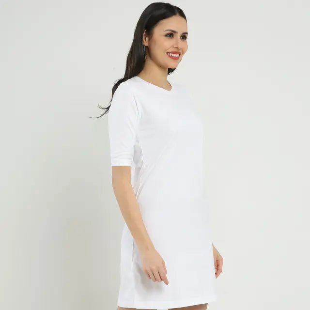 Women’s T-Shirt Dress — White — official Qikink blank reference
