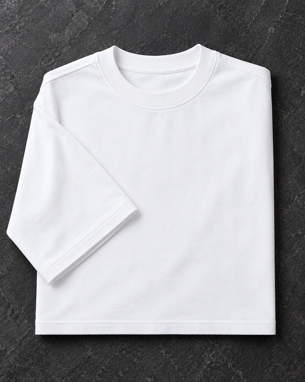 White heavyweight oversized tee product view