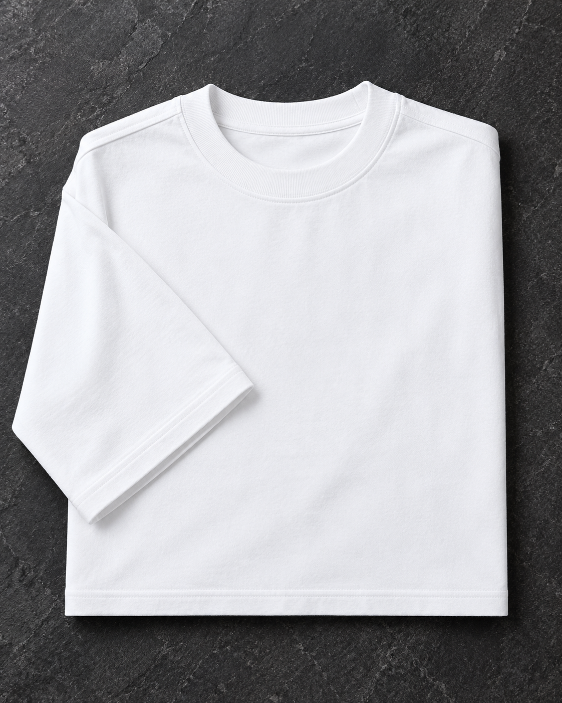 White heavyweight oversized tee product view
