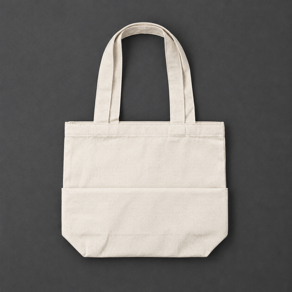Natural White Qikink cotton canvas zipper tote product view
