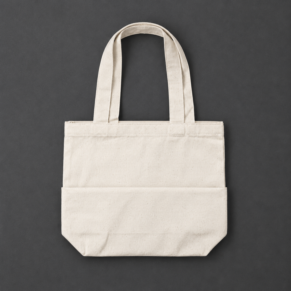 Natural White Qikink cotton canvas zipper tote product view