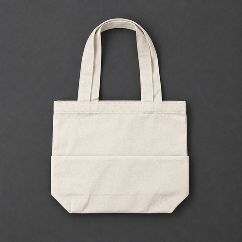 Natural White Qikink cotton canvas zipper tote product view