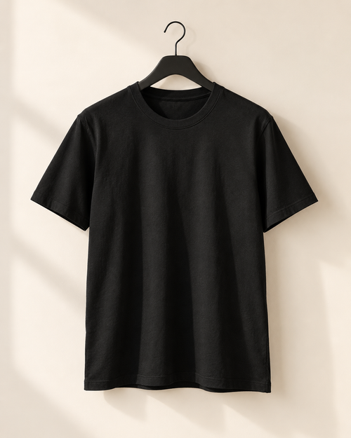 Men’s black classic cotton tee product view