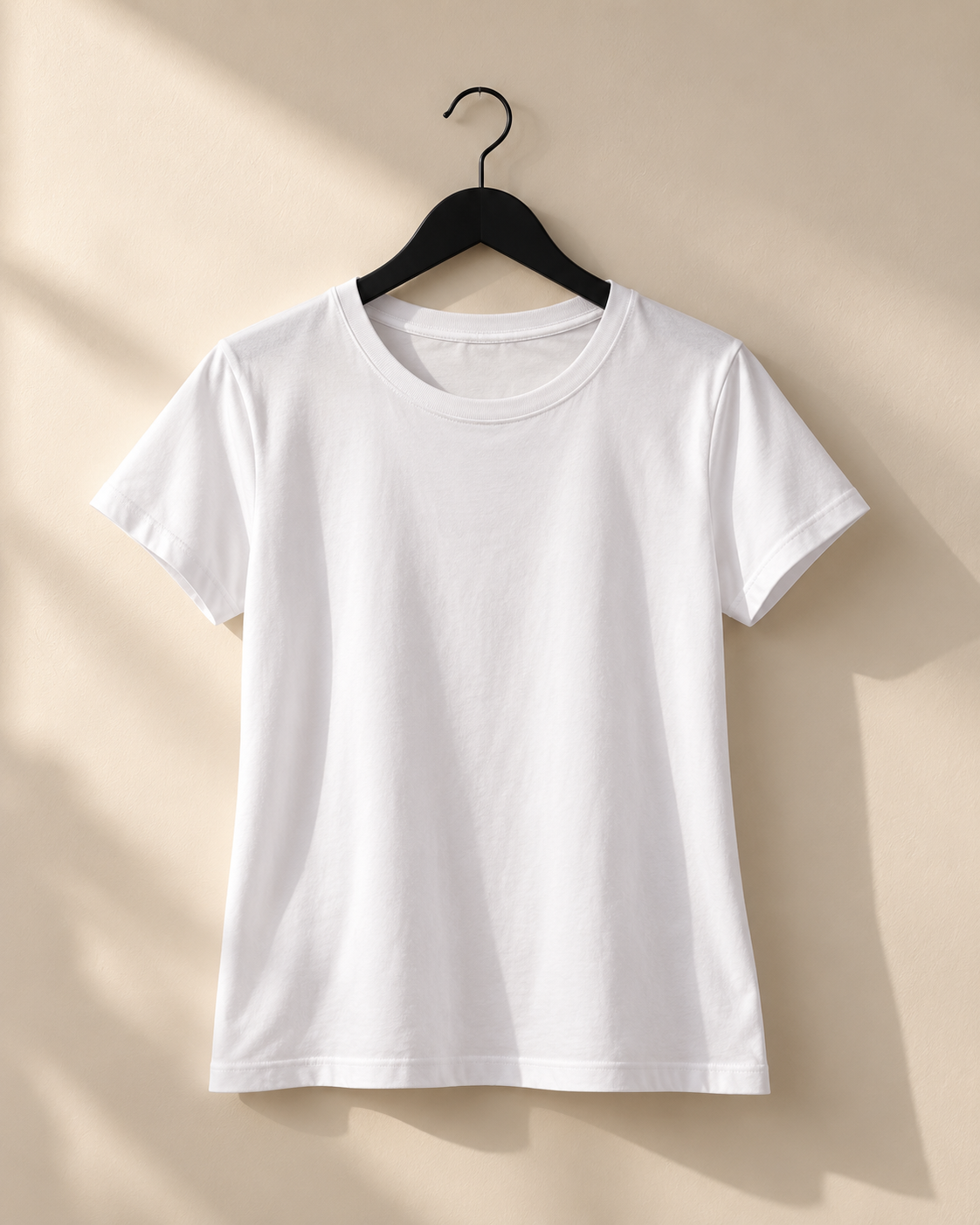 Women’s white classic cotton tee product view